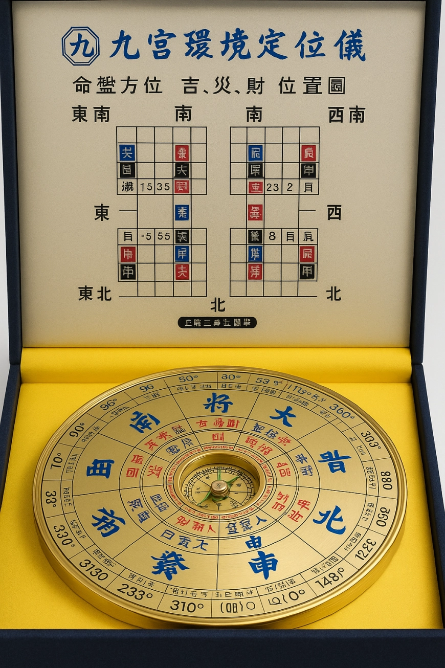 九宮定位儀|黄金羅盤 × ロイヤルブルーベルベットケース・最終限定コレクション版